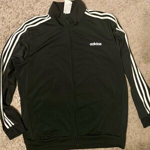 Adidas Men's Black and White Track Jacket